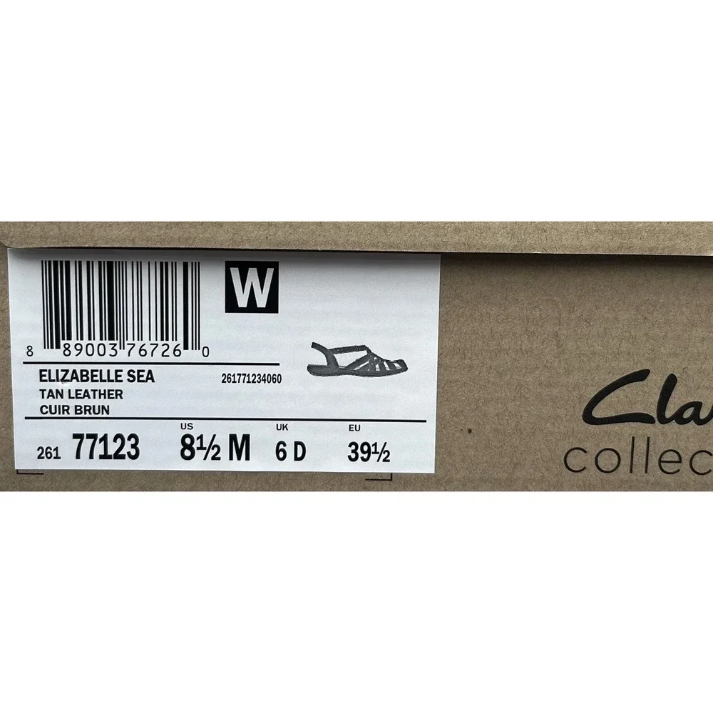 Clarks Elizabelle Sea Womens Leather Fisherman Sandals Size 8.5 Black Adjustable